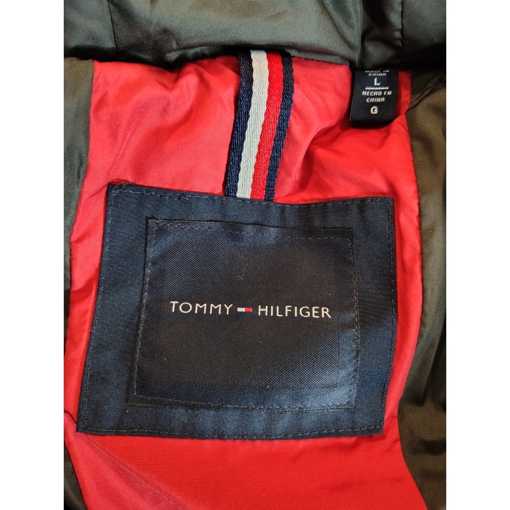 Tommy Hilfiger Coat Mens Size L Blue Hooded Puffer Parka Insulated Zip Winter - Picture 7 of 10